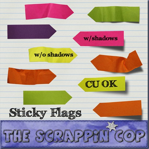 Free "Sticky Flags" from The Scrappin Cop - {CU}