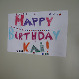 Madeline (with a bit of help from mommy) made a nice birthday poster for Kai