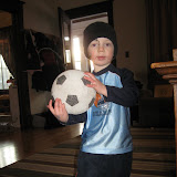 Mom, why cant we play soccer outside like this in the snow?