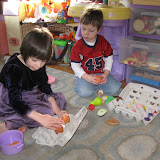 Egg cartons provide a surprising long period of play for the kids
