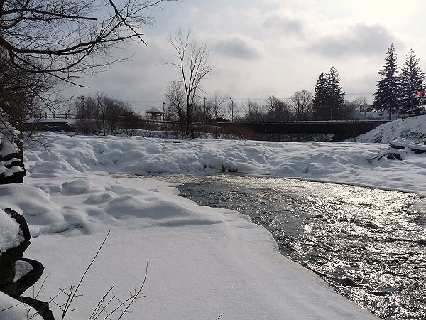 waterfalls on the garsse river completely frozen over