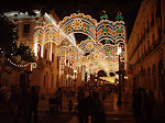 Decorations in the streets during the festivals of Burgos.