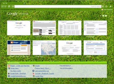 Google Chrome Beta Grass Theme