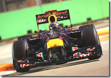 Vettel nelle prove libere del gran premio di Singapore