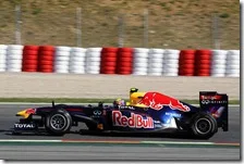 Webber nelle prove libere del gran premio di Spagna 2011