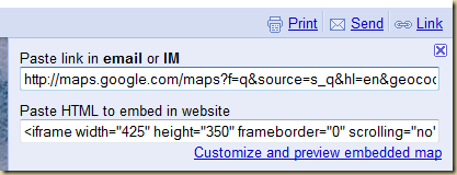 Google maps embed options