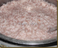 soft cooked red rice