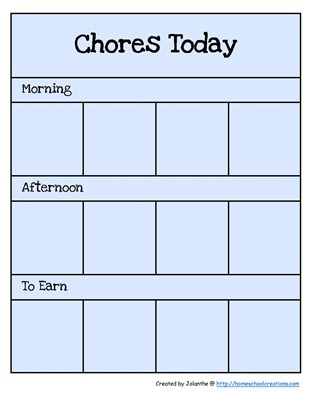 Preschool Chore Cards 1
