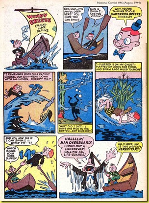 image: comic book cartoons of man in rowboat