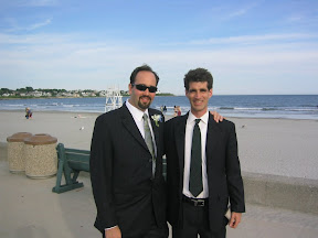 Lew and Mike, just before Lew got married, at 1st beach in Newport