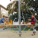 Mike with the boys at the Areal Gutova playground