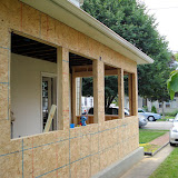 New framing with the sheathing completed