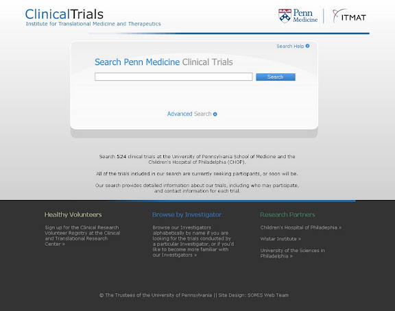 The Clinical Trials search site I developed. My co-worker Joe created the design. The Clinical Trials search site I developed. My co-worker Joe created the design.