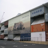 The Ashes and Snow photography exhibition at Odaiba, housed in a temporary structure made from shipping containers