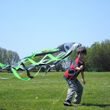 Kai flying his kite at Brenton Point in Newport