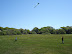 Kai flying his kite at Brenton Point in Newport - that's Eidan running nearby