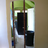 The initial cut of the entryway, shaped to match the opening on the other side of the kitchen pantry