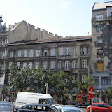 A typical street in Budapest - some buildings are in better shape than others