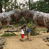 Kai and Eidan with their role models at Dino Park