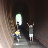 Kai and Eidan in a modern tunnel in the Castle Quarter