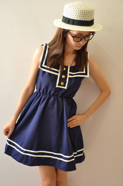 Navy Blue Lena Sailor