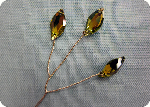 add a leaf #3 and twist wire down as well. For small branch you only need 2 leaves.