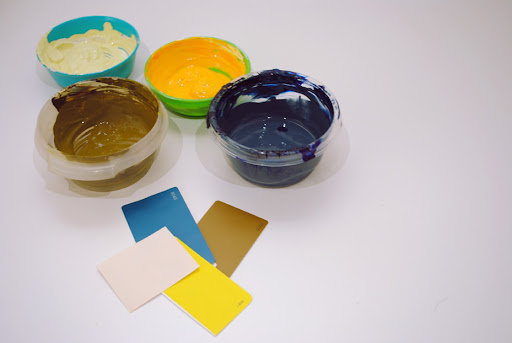 I like to use paint swatches as reference colors when I mix printing inks. I like to use paint swatches as reference colors when I mix printing inks.