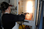 Spraying the screen after burning an image with photo processes. Spraying the screen after burning an image with photo processes.