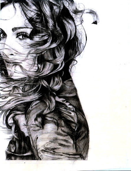 female singer madonna pencil portrait