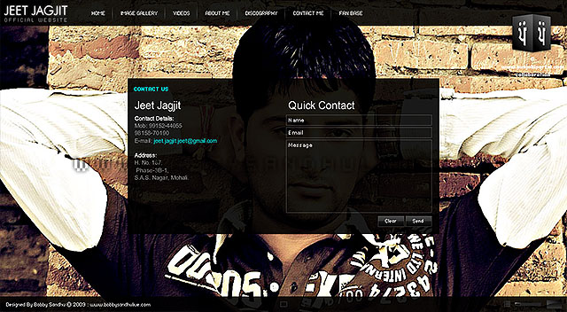 jeet jagjit website design in flash, flash website design