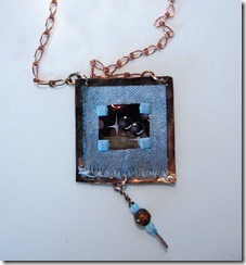 copper and blue necklace