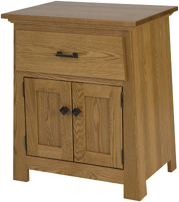 Teton Nightstand, Custom Side Panel (flat),Medium Oak