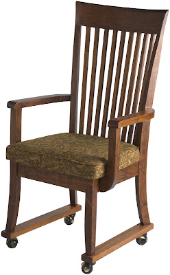 Lancaster Dining Chair with Casters, in Antique Cherry