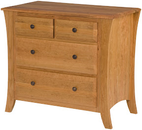 Curved Mission Changing Table in Oil & Wax Cherry
