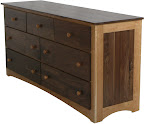 Shaker Dresser, Walnut & Cherry Hardwood, Natural Finish