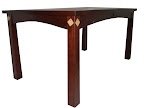 60 x 36 Shaker Dining Table, Raised Maple Diamond Accents, Cherry Hardwood, Chocolate Finish