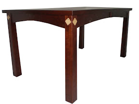 60 x 36 Shaker Dining Table, Raised Maple Diamond Accents, Cherry Hardwood, Chocolate Finish