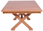 60 x 46 Railroad Dining Table, Oak Hardwood, Honey Finish