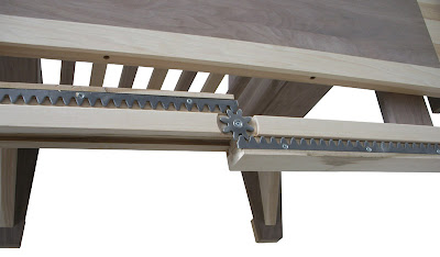 60 x 42 Woodland Dining Table, Custom Double Border Design, Hickory and Walnut Hardwood, Oil and Wax Finish