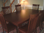 80 x 42 Lancaster Dining Table & Lancaster Chairs, Cherry Hardwood, Antique Finish