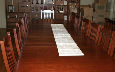 80 x 46 Mission Dining Table With Added Leaves & Mission Chairs, Quarter Sawn Oak Hardwood, Medium Finish
