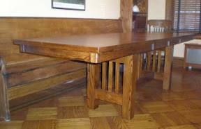 70 x 32 Mission Dining Table with 18 Inch Leaves, Oak Hardwood, Autumn Finish