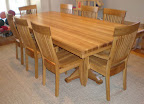 100 x 46 Woodland Dining Table & Harvest Chairs, Quarter Sawn Oak Hardwood, Honey Finish