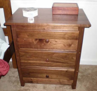 Shaker Nightstand, Walnut Hardwood, Natural Finish
