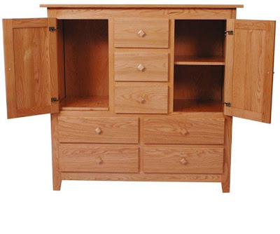 Shaker Dresser, Oak Hardwood, Medium Finish