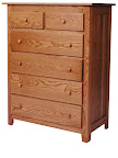 Shaker Dresser, Oak Hardwood, Medium Finish