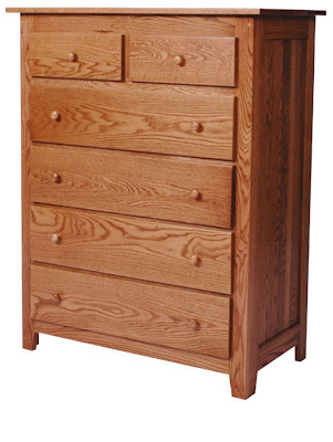 Shaker Dresser, Oak Hardwood, Medium Finish