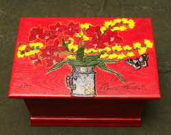 Original Dianne Feinstein painted hope chest entitled �Orchids�