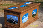 Original Original Ken Phillips painted hope chest signed by Sean Swarner entitled �Summits of Hope�