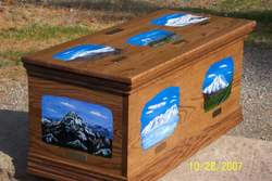 Original Original Ken Phillips painted hope chest signed by Sean Swarner entitled �Summits of Hope�